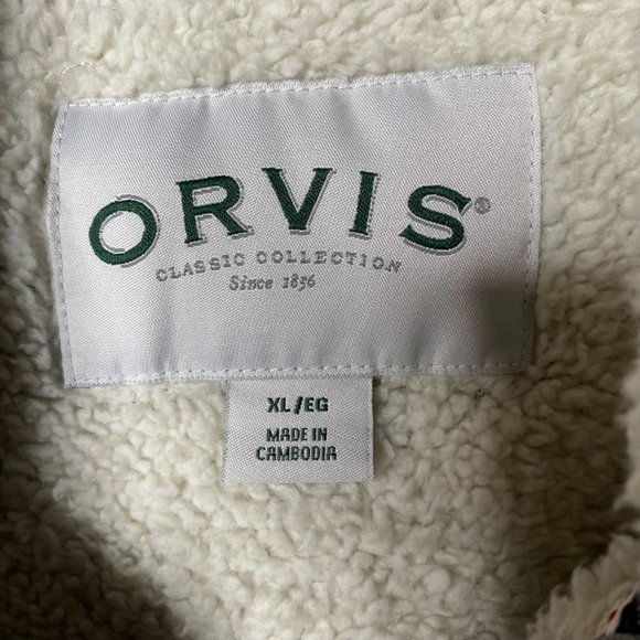 Orvis pullover tweed fleece lined 1/4 zip jacket - Picture 4 of 7